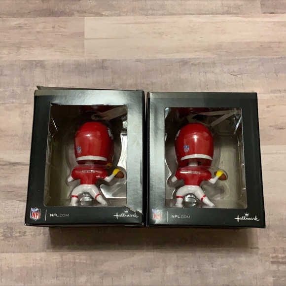 Hallmark NFL Kansas City Chiefs Bouncing Buddy Christmas Ornament 2pk - Picture 2 of 4